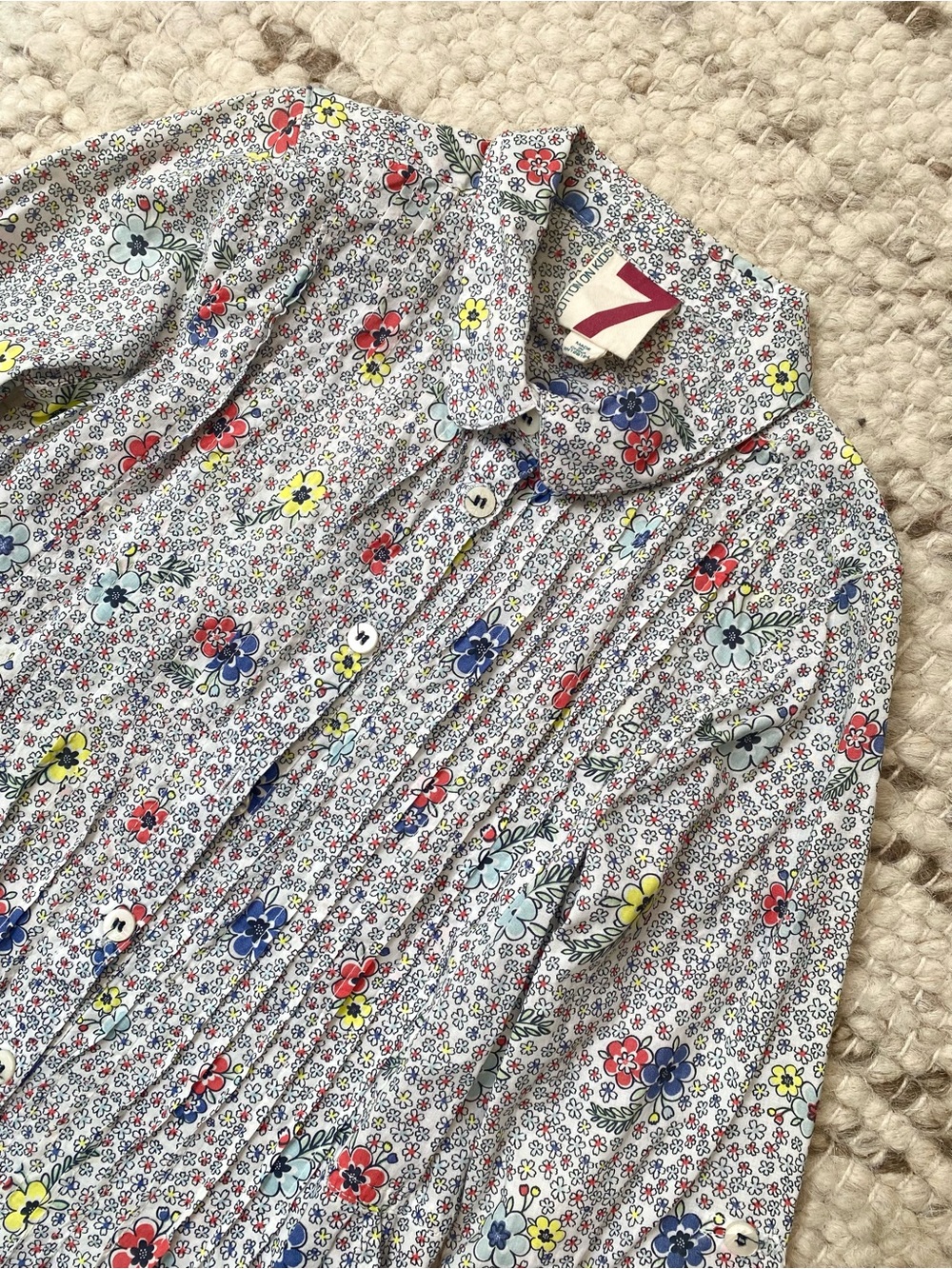 Cotton On Kids Floral Pintuck Shirt Dress, Size 7 - Picture 3 of 9